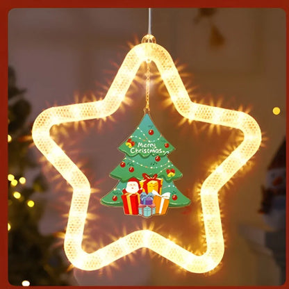 Luces LED Navideñas Colgantes Decoración Estrella Navidad con Pilas-Mooth Shop-Árbol de Navidad