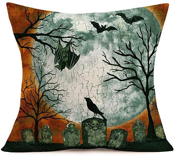 Halloween Gray-green Skull Tombstone Pillow - Mooth Shop