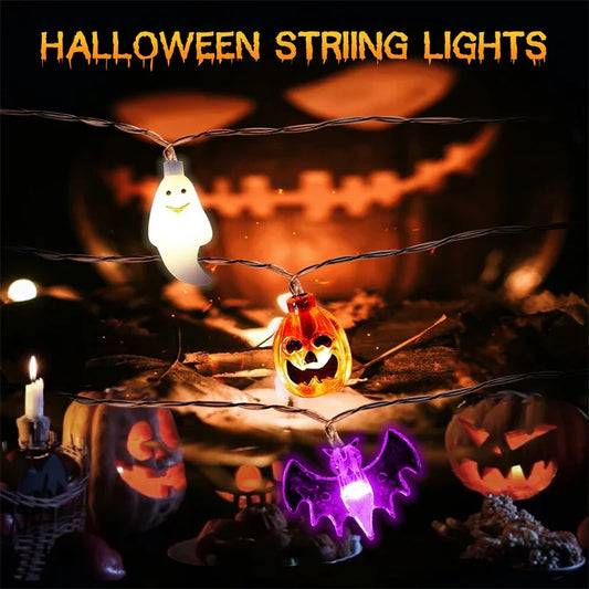 LED Halloween Pumpkin Spider Bat Skull String Light Lamp Home Garden Party Outdoor Halloween Decoration Lantern Light - Mooth Shop