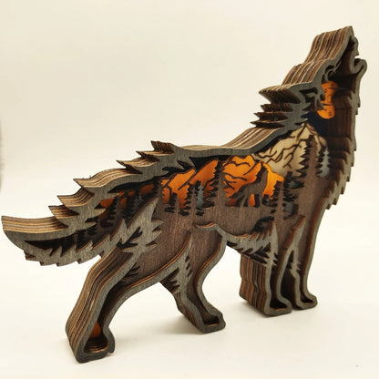 Escultura de Madera con Animales