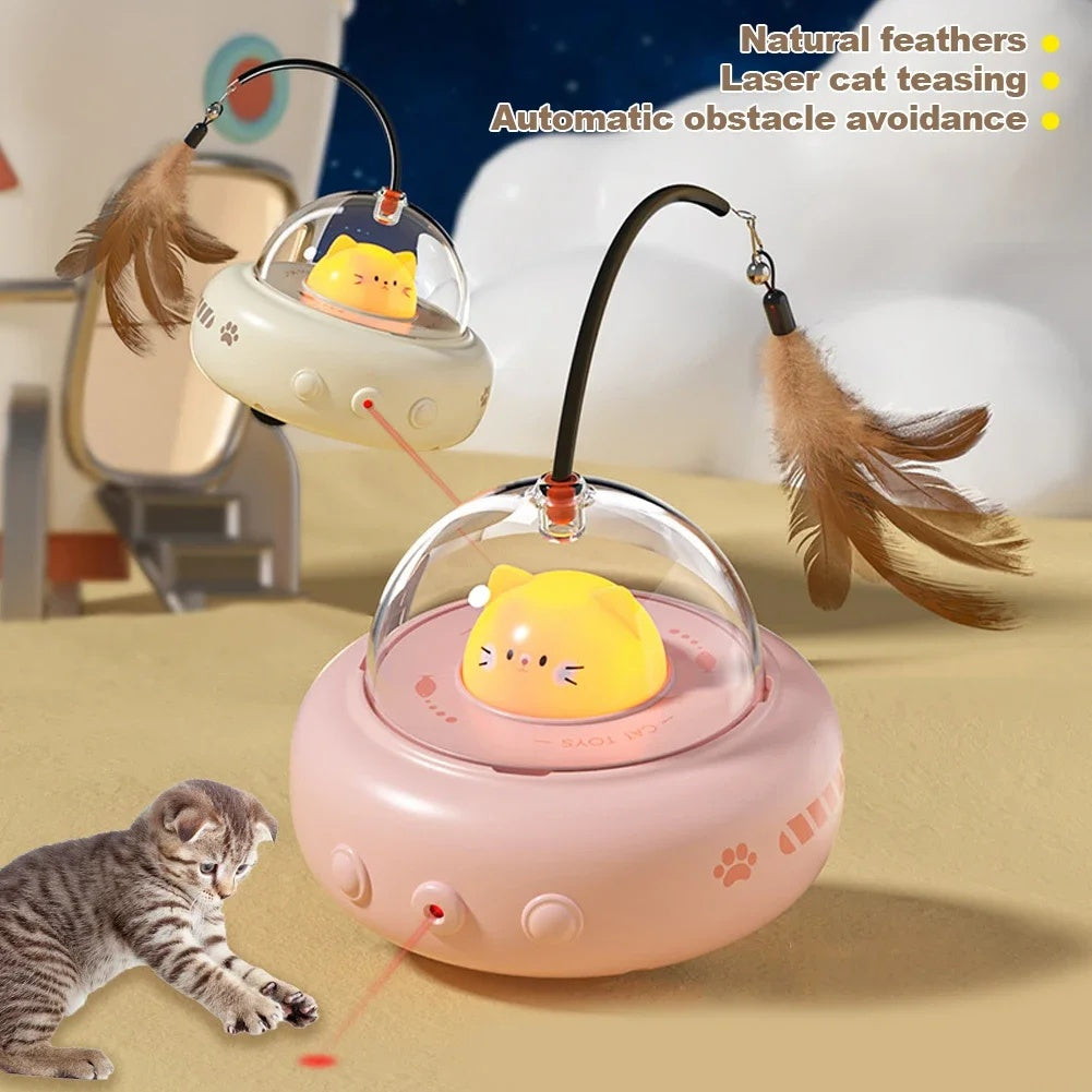 Juguete eléctrico OVNI con cascabel para gatos
