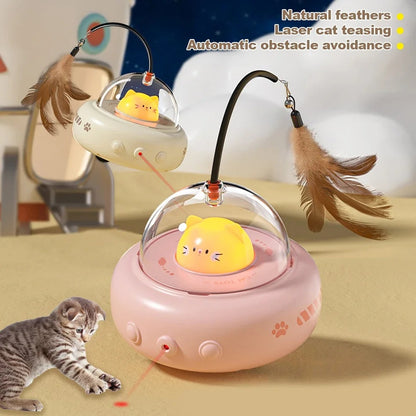 Juguete eléctrico OVNI con cascabel para gatos
