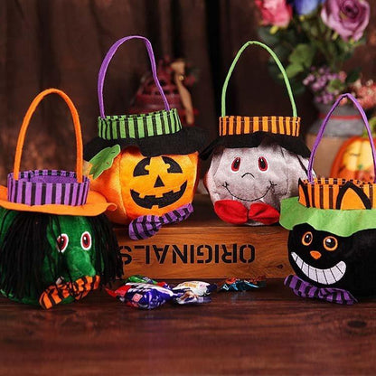 Cute Halloween Candy Bag Halloween Pumpkin Pattern Portable Handbag Cosplay Props Gift Basket Kids Gifts - Mooth Shop