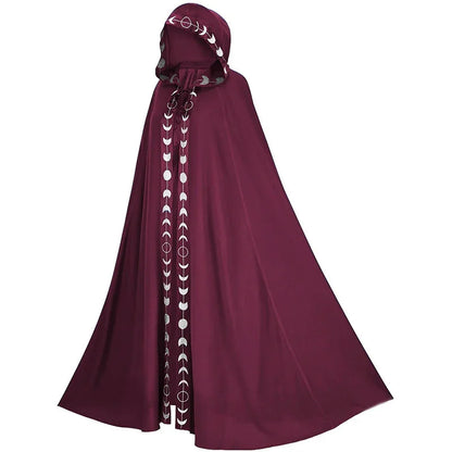 Hooded Cloak Medieval Renaissance 5 Color Printed Cloak Halloween Cosplay Costume New Fashion Festival Play Costume Halloween Costumes - Mooth Shop