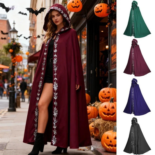 Hooded Cloak Medieval Renaissance 5 Color Printed Cloak Halloween Cosplay Costume New Fashion Festival Play Costume Halloween Costumes - Mooth Shop