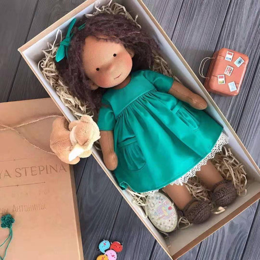 Handmade Plush Doll Golden Curly Girl Finished Product - Mooth Shop