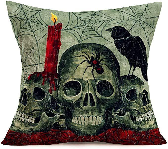Halloween Gray-green Skull Tombstone Pillow - Mooth Shop