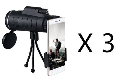 Compatible with Apple, Monocular Telescope Zoom Scope with Compass Phone Clip Tripod - Mooth Shop