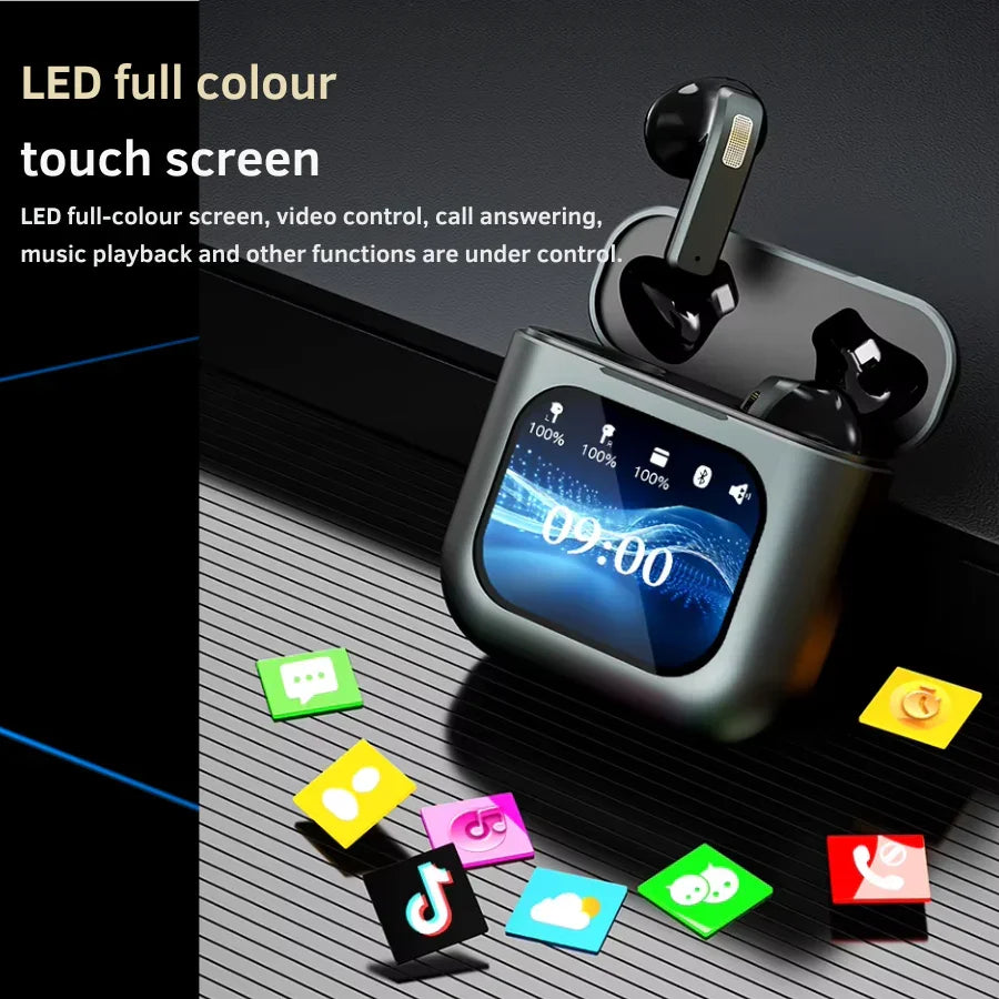 Auriculares K1 Pro 2 TWS - Pantalla LED Táctil, ANC, Cancelación Ruido-Mooth Shop-png