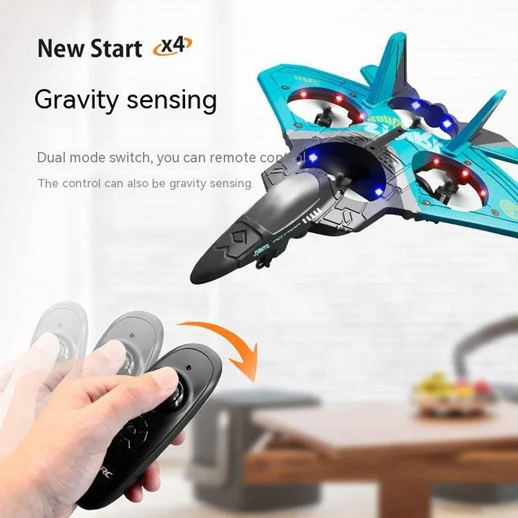Avión RC V17 Caza de Combate - Drone Planeador con Control Remoto y Acrobacias 360°-Mooth Shop-png