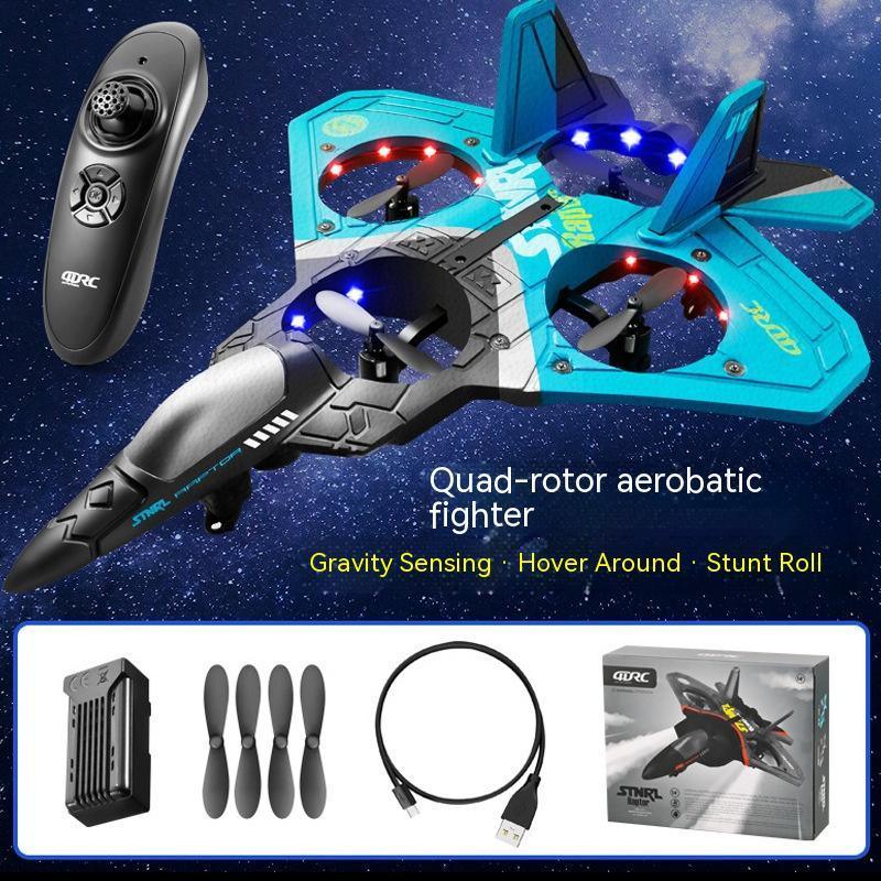Avión RC V17 Caza de Combate - Drone Planeador con Control Remoto y Acrobacias 360°-Mooth Shop-png