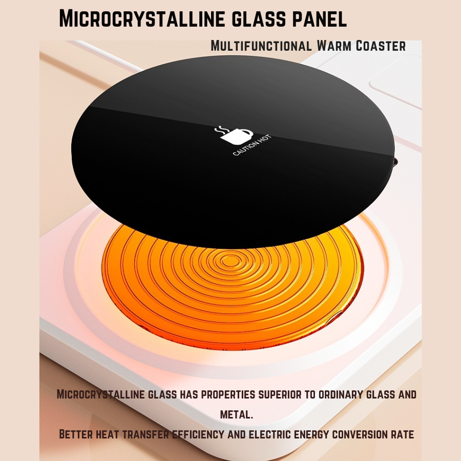 Calentador de Tazas Inteligente con Carga Inalámbrica | Base Térmica para Café y Té con 3 Temperaturas-Mooth Shop-png