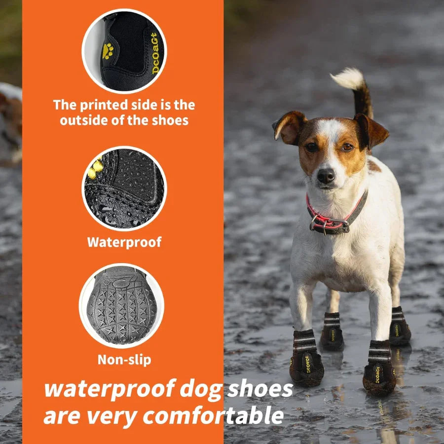 Botas Impermeáveis ​​para Perros com Tiras Refletivas - Proteção Antideslizante para Patas-Mooth Shop-png