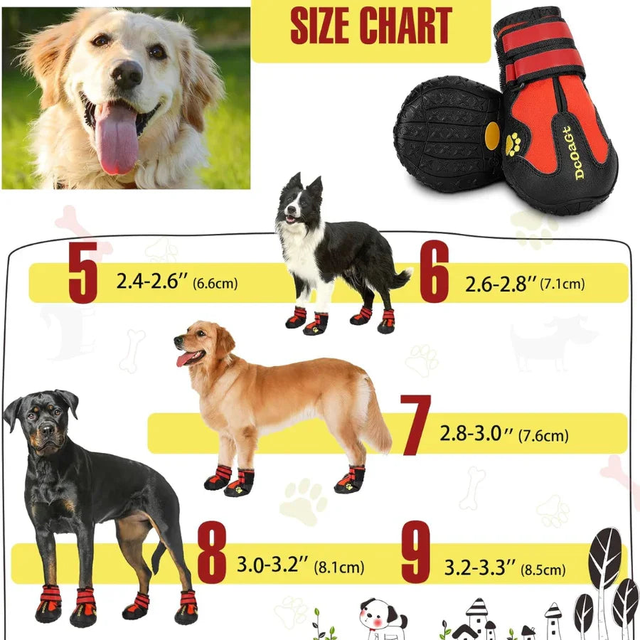 Botas Impermeáveis ​​para Perros com Tiras Refletivas - Proteção Antideslizante para Patas-Mooth Shop-png