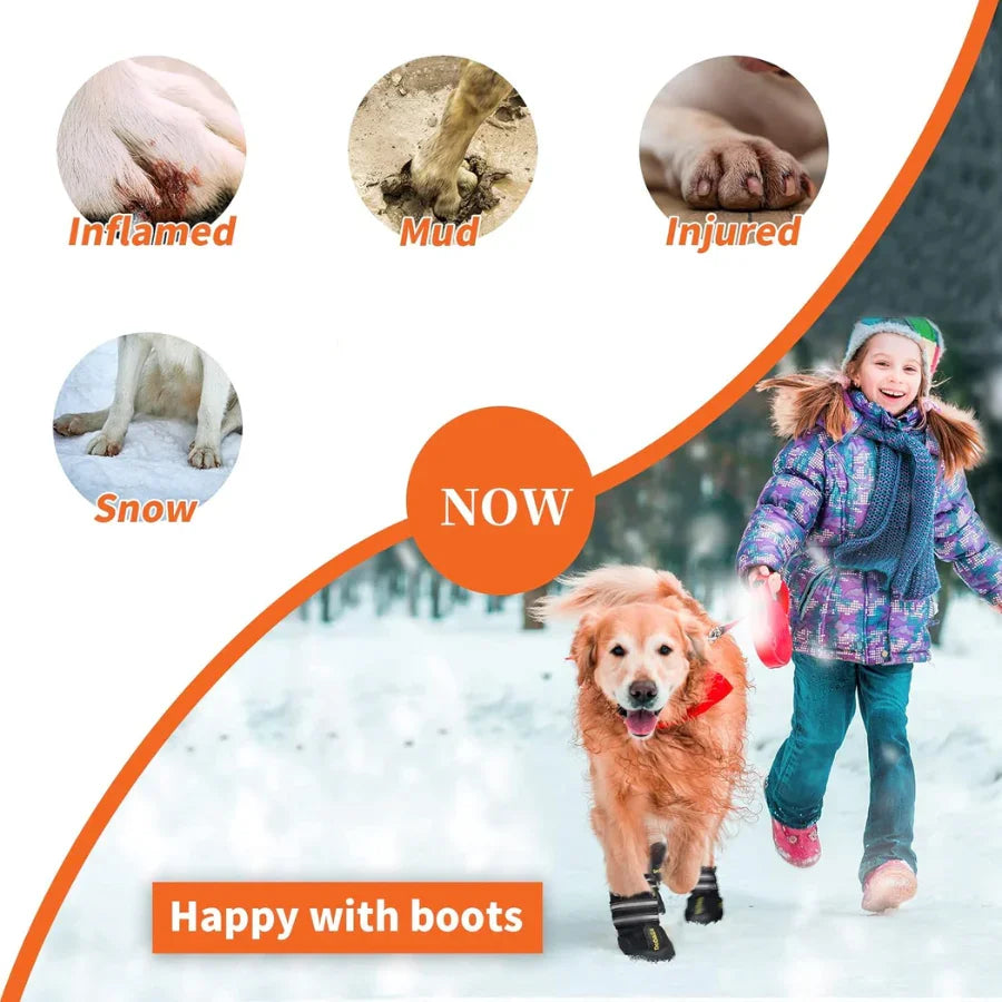 Botas Impermeáveis ​​para Perros com Tiras Refletivas - Proteção Antideslizante para Patas-Mooth Shop-png