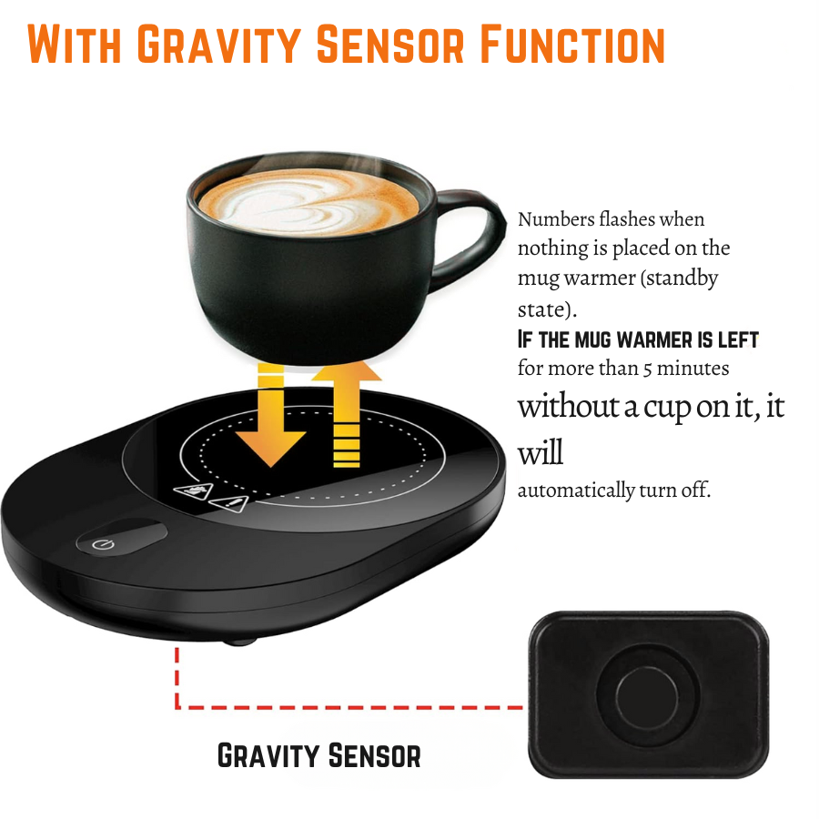 Calentador de Tazas Inteligente 50W - 5 Niveles de Temperatura y Temporizador 12H-Mooth Shop-PNG