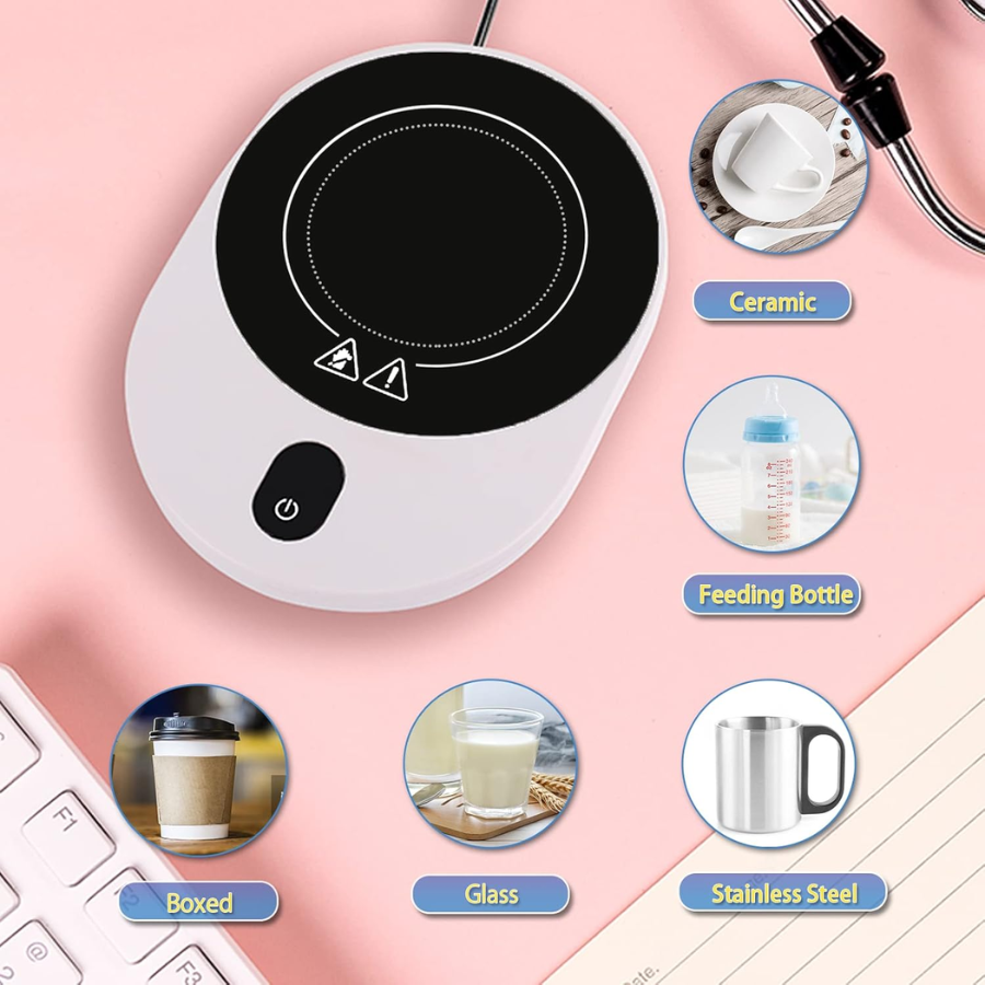 Calentador de Tazas Inteligente 50W - 5 Niveles de Temperatura y Temporizador 12H-Mooth Shop-PNG