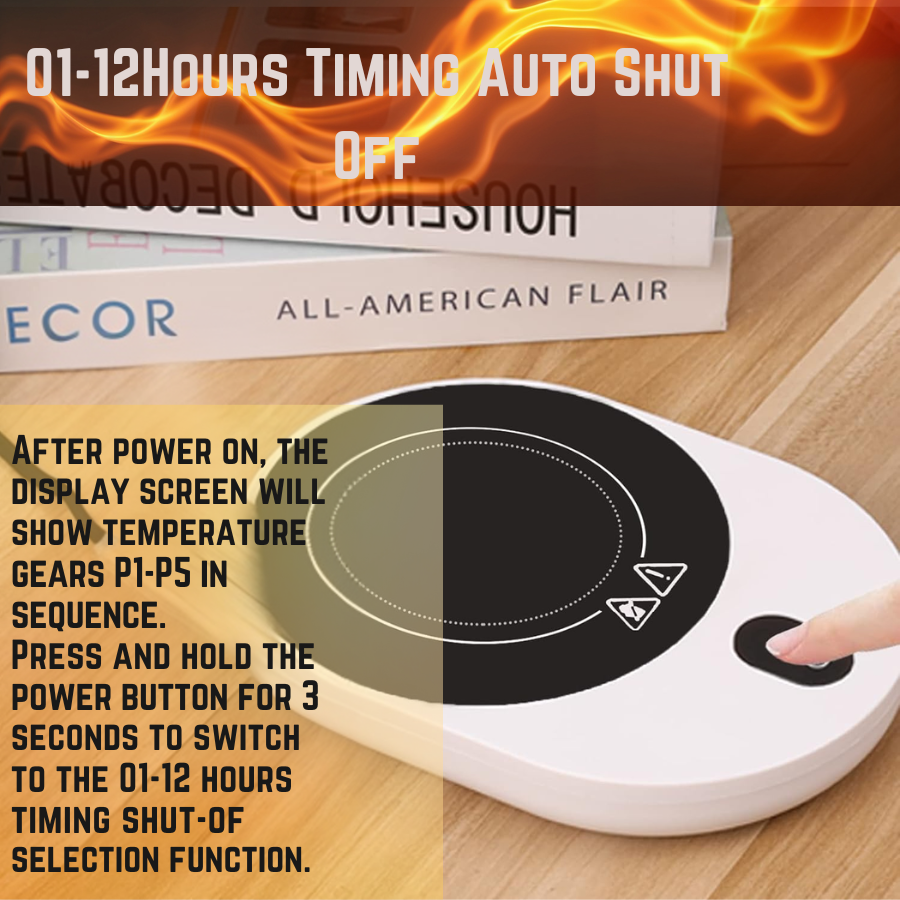 Calentador de Tazas Inteligente 50W - 5 Niveles de Temperatura y Temporizador 12H-Mooth Shop-PNG