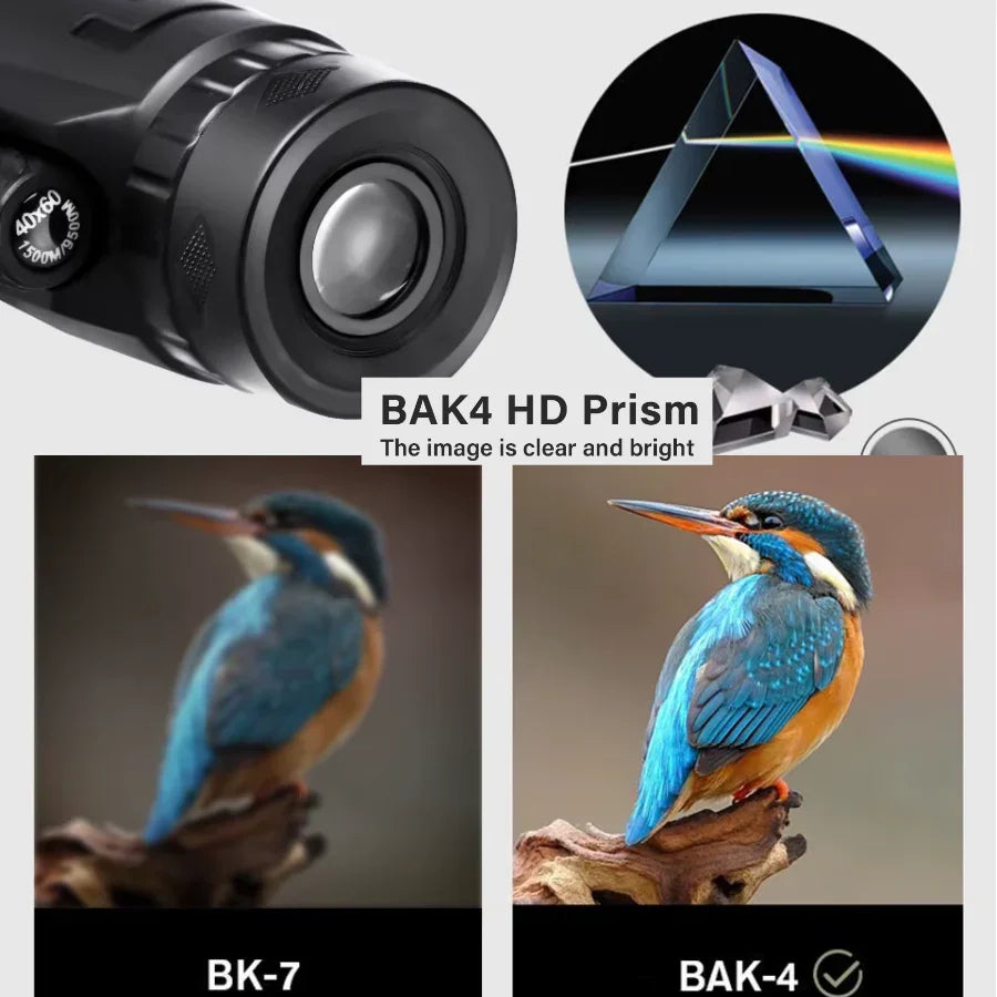 Compatible with Apple, Monocular Telescope Zoom Scope with Compass Phone Clip Tripod - Mooth Shop