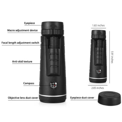 Compatible with Apple, Monocular Telescope Zoom Scope with Compass Phone Clip Tripod - Mooth Shop