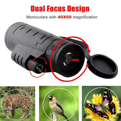 Compatible with Apple, Monocular Telescope Zoom Scope with Compass Phone Clip Tripod - Mooth Shop