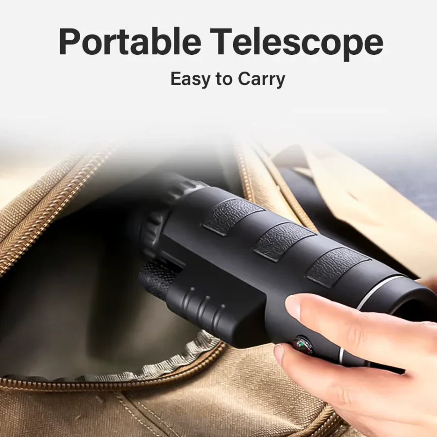 Compatible with Apple, Monocular Telescope Zoom Scope with Compass Phone Clip Tripod - Mooth Shop