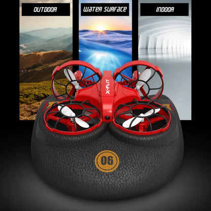Drone 3 em 1 Tierra Agua Aire - Hovercraft RC Multifunção com Modo Sem Cabeza e Retorno Automático-Mooth Shop-png