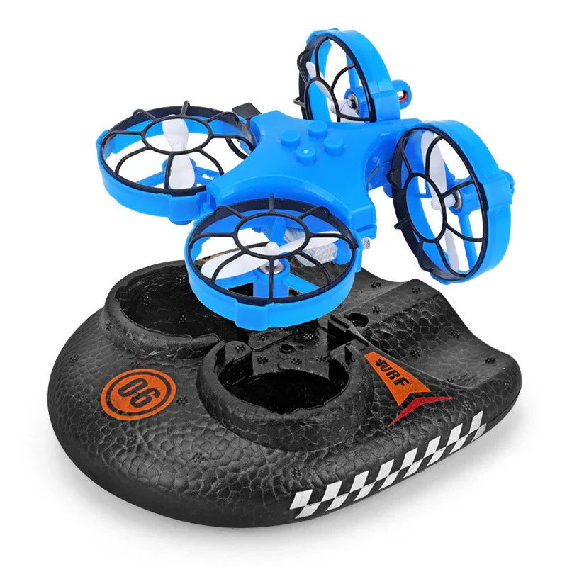 Drone 3 em 1 Tierra Agua Aire - Hovercraft RC Multifunção com Modo Sem Cabeza e Retorno Automático-Mooth Shop-png