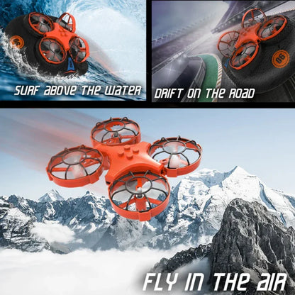 Drone 3 em 1 Tierra Agua Aire - Hovercraft RC Multifunção com Modo Sem Cabeza e Retorno Automático-Mooth Shop-png