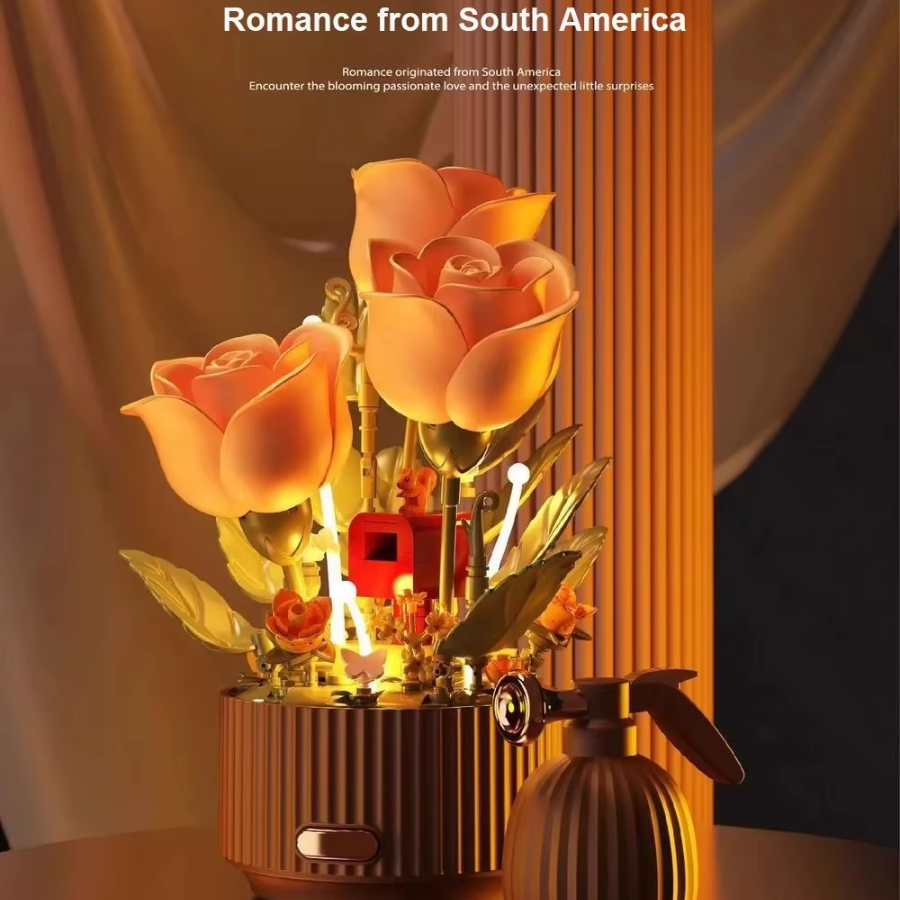 Kit de Flores Mecánicas con Control Remoto - Ramo Luminoso con Aromaterapia y Sonido | Decoración Dinámica para el Hogar- Mooth Shop-png