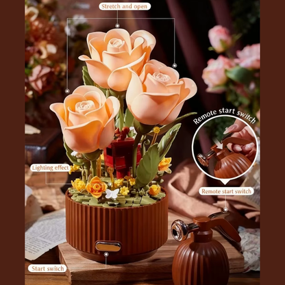 Kit de Flores Mecánicas con Control Remoto - Ramo Luminoso con Aromaterapia y Sonido | Decoración Dinámica para el Hogar- Mooth Shop-png