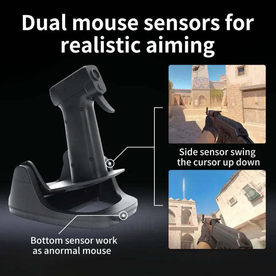 Shooting Game Mouse Gun Type Vertical Handle Grip Trigger Characteristic Pistol Vertical Wired Peripheral Others - Mooth Shop