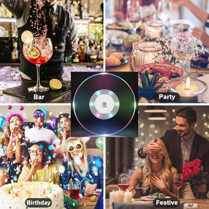 Posavasos LED Luminosos con Luz de Colores - Base Acrílica Intermitente para Copas y Botell - Mooth Shop