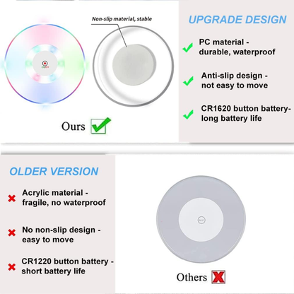 Posavasos LED Luminosos con Luz de Colores - Base Acrílica Intermitente para Copas y Botell - Mooth Shop