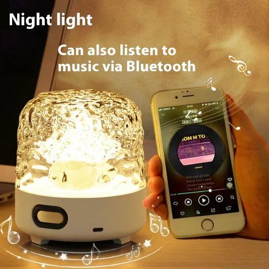 Bedroom Audio Water Ripple Ambience High-grade Starry Sky Projection Night Light - Mooth Shop