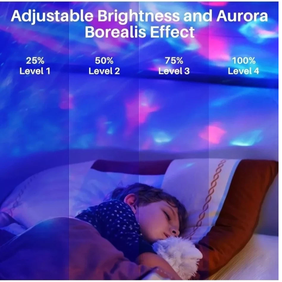 Bedroom Audio Water Ripple Ambience High-grade Starry Sky Projection Night Light - Mooth Shop