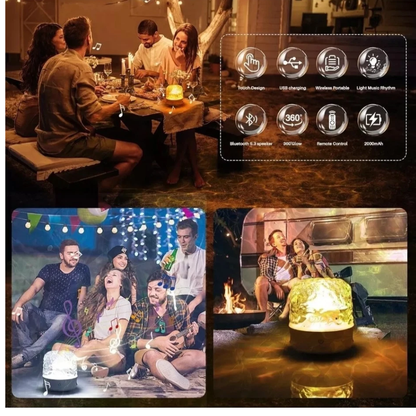 Bedroom Audio Water Ripple Ambience High-grade Starry Sky Projection Night Light - Mooth Shop