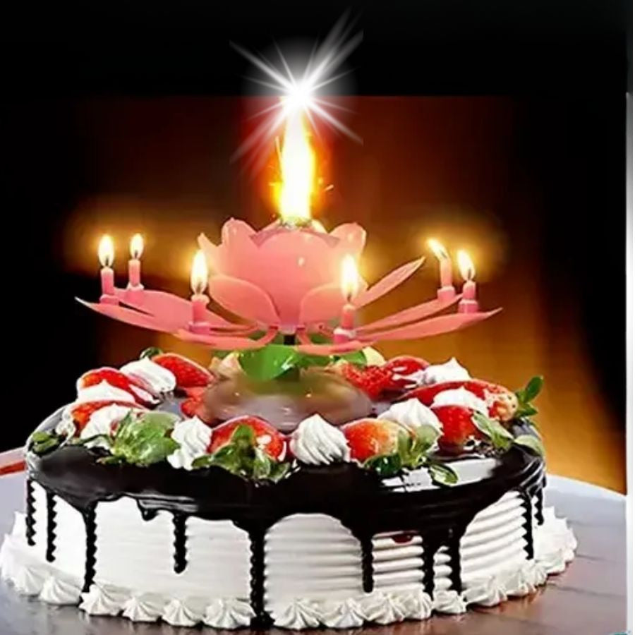 Music Lotus Birthday Music Happy Birthday Song Candle - Mooth Shop