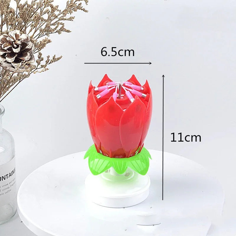 Music Lotus Birthday Music Happy Birthday Song Candle - Mooth Shop