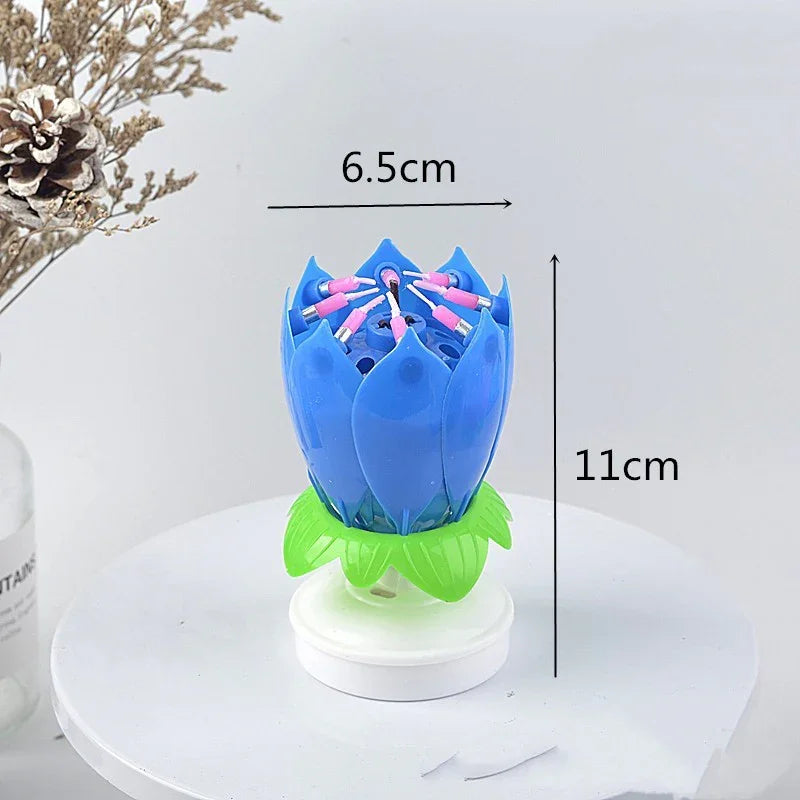 Music Lotus Birthday Music Happy Birthday Song Candle - Mooth Shop