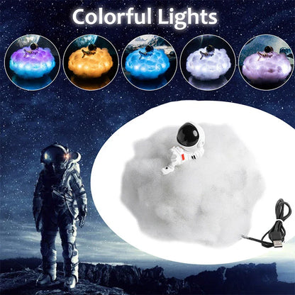 Luminária LED colorida astronauta