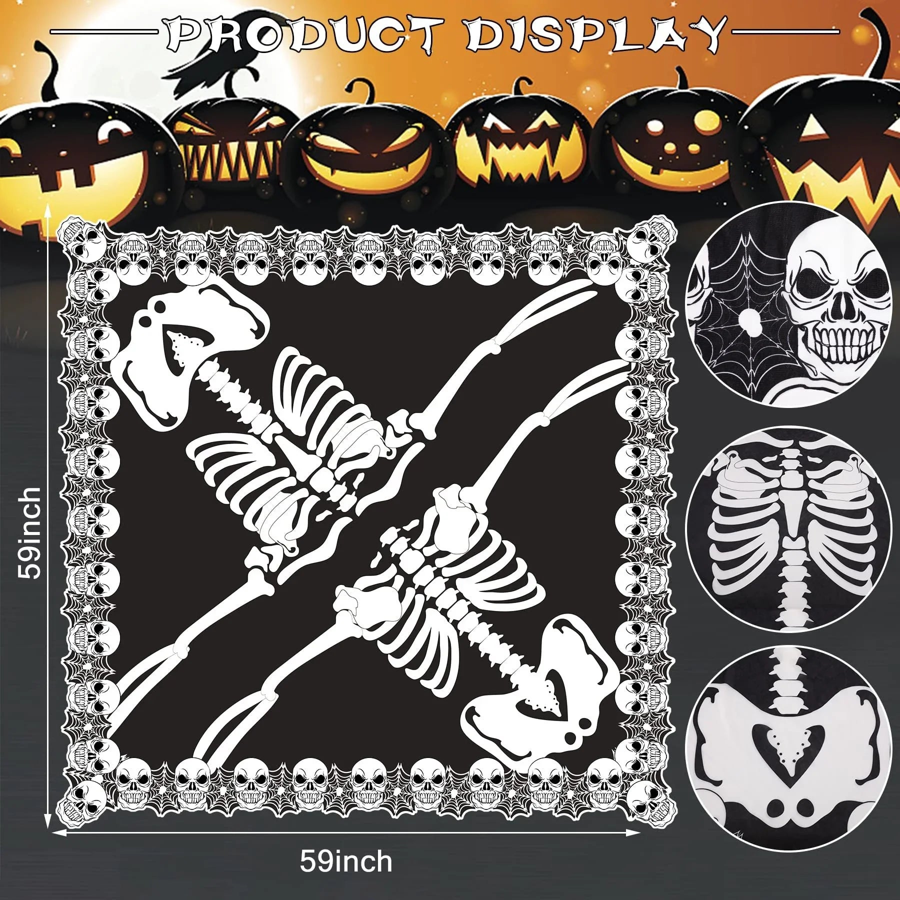 Poncho de encaje de Halloween más capa de esqueleto - Mooth Shop