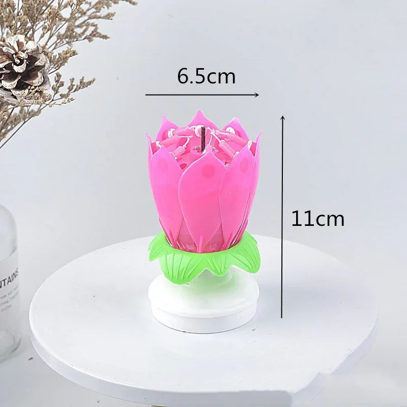 Music Lotus Birthday Music Happy Birthday Song Candle - Mooth Shop